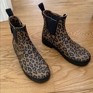 Tretorn Leopard Print Ankle Rain boots